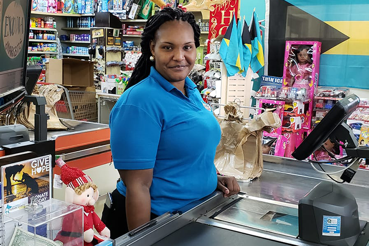 Exuma Markets Cashier Tempest